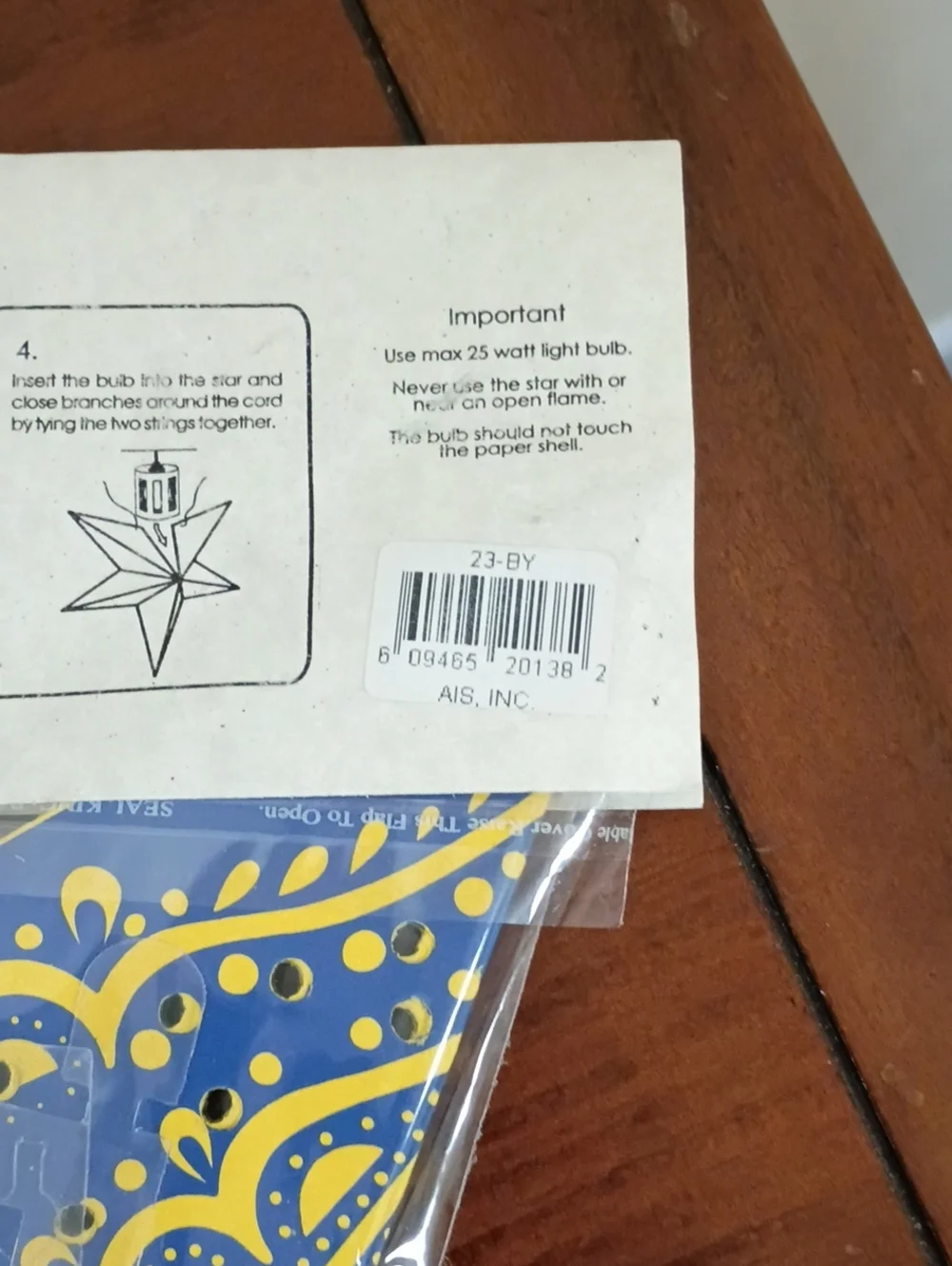 Hanging Paper Star Lamps, Blue, Set Of 3 - New!